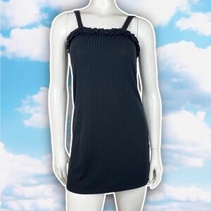 ❤️ TILLY'S CHLOE & KATIE Girls Knit Ruffle Dress Black Goth Minimalistic Y2k